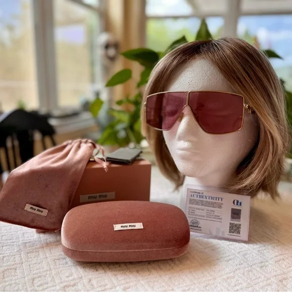Miu Miu | Accessories | Miu Miu Sunglasses Mu5zs Zvn5d Gold  display picture 1
